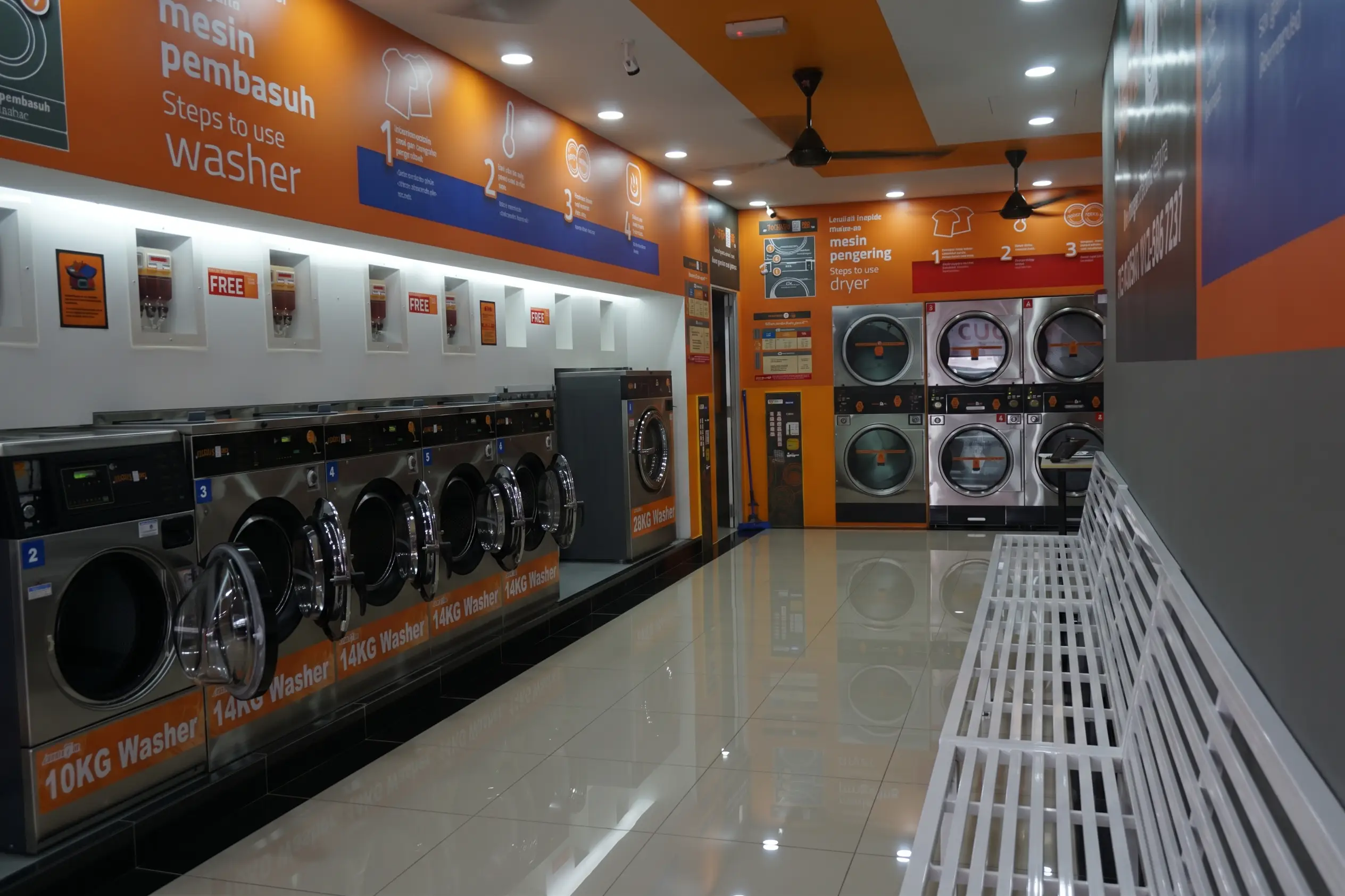 LaundryHub Penang Spacious Waiting Area